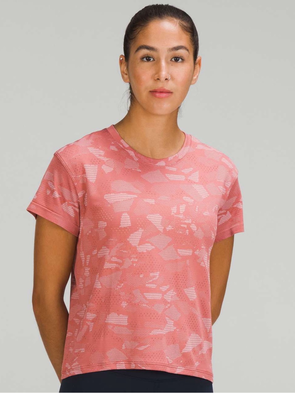 Lululemon Train to Be Short Sleeve Shirt
Mosaic Multiply Brier Rose Pink Peony